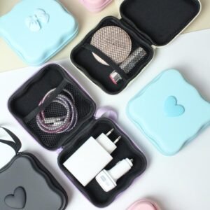 Storage Bag Organizer Doff Warna Tas Penyimpanan Kabel Charger Handsfree