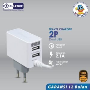 Travel Charger Micro USB 2.1A Fast Charging Excellence 2 USB Port