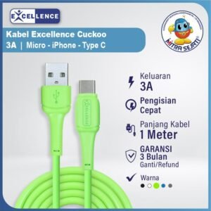 Kabel Data Excellence Cuckoo 3A for Micro/Type C/iPhone Fast Charging