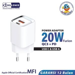 EXCELLENCE Travel Charger Furion 20W QC3+PD C to Lightning