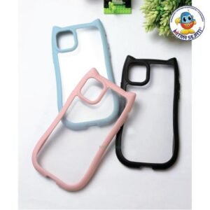 Case Transparan Kepala Kucing Bening Casing Handphone Lucu Unik