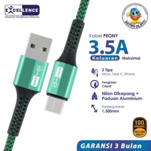 Kabel Data Excellence Peony 2.4A For Micro USB/Type-C/iPhone