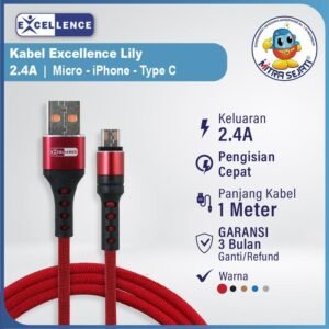 Kabel Data Excellence Lily 2.4A For Micro USB/Type-C/iPhone