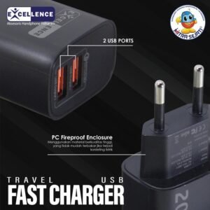 EXCELLENCE Travel Charger Luna 20W 2USB Aksesoris Handphone