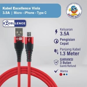 Kabel Data Excellence Viola 2.4A For Micro USB/Type-C/iPhone