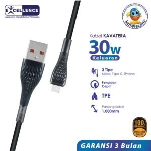 Kabel Data Excellence Fast Charging 30W Lavatera iPhone/Micro/Type-C
