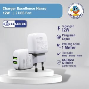 Charger Excellence Hanzo 2400mAh 2USB Micro/iPhone/Type-C Fast Charger