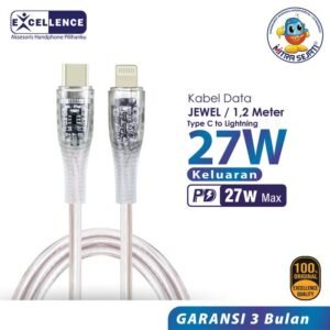 EXCELLENCE Kabel Data Jewel Fast Charging 27W Type-C to Lightning Panjang Colokan