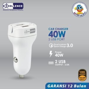 EXCELLENCE Car Charger Razor 40W Aluminium Aksesoris Handphone Kabel Adaptor