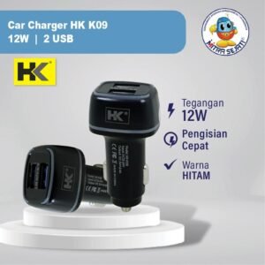 Car Charger Fast Charging HK-K09 Charger Mobil 2 USB LED