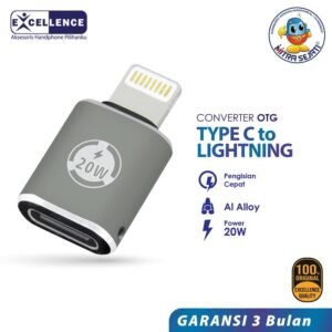 EXCELLENCE Adapter Coverter C FeMale To Lightning Adaptor Charger Aksesoris Konektor Kabel Handphone