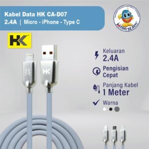 Kabel Data HK CA-D07 Fast Charging for iPhone/Type C/Micro USB