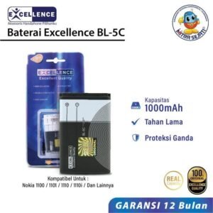 Baterai BL-5c Nokia 1112 1200 1208 1209 1280 1600 1616 1650 Double IC Battery Handphone