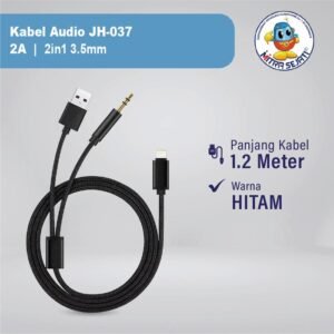 Kabel Audio JH-037 2in1 3.5mm / Kabel Aux iPhone Charging